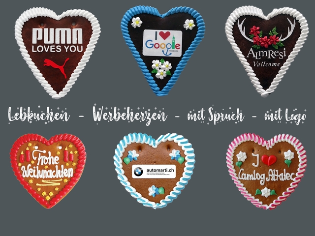 Lebkuchenherzen mit Logo (500 Stück)