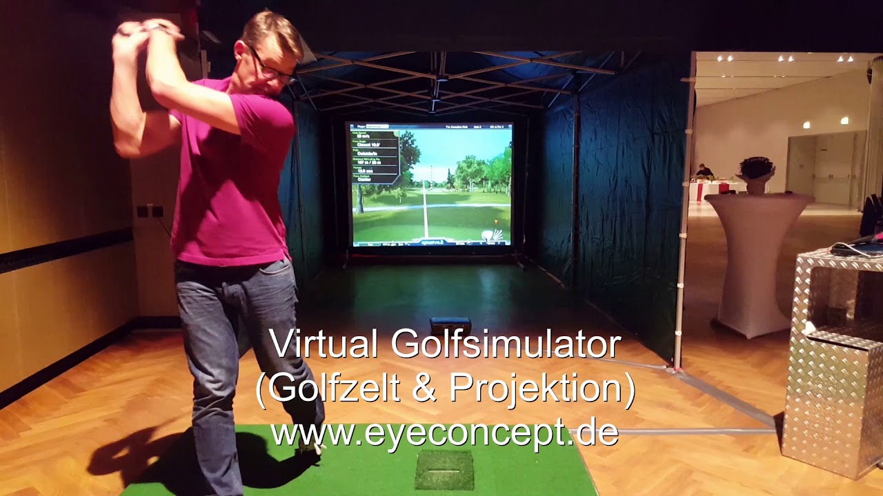 Virtual Golfsimulator mit Golfzelt 9 x 3m, Videoprojektion, Art.-Nr.: 15468